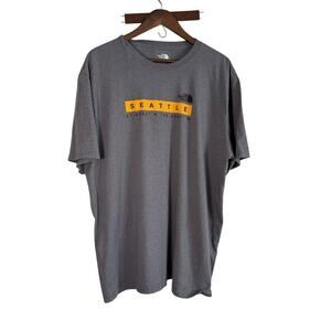 The North Face Seattle Graphic Tee Men’s 2XL Gray Cotton Blend T-Shirt Standard